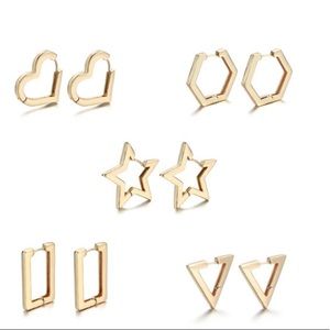 Minimalist rectangle geometric hoop earrings